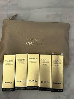 CHANEL Sublimage Gold Skincare Set with Taupe Pouch